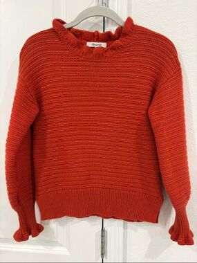 Madewell Ruffle-Trim Scoopneck Sweater